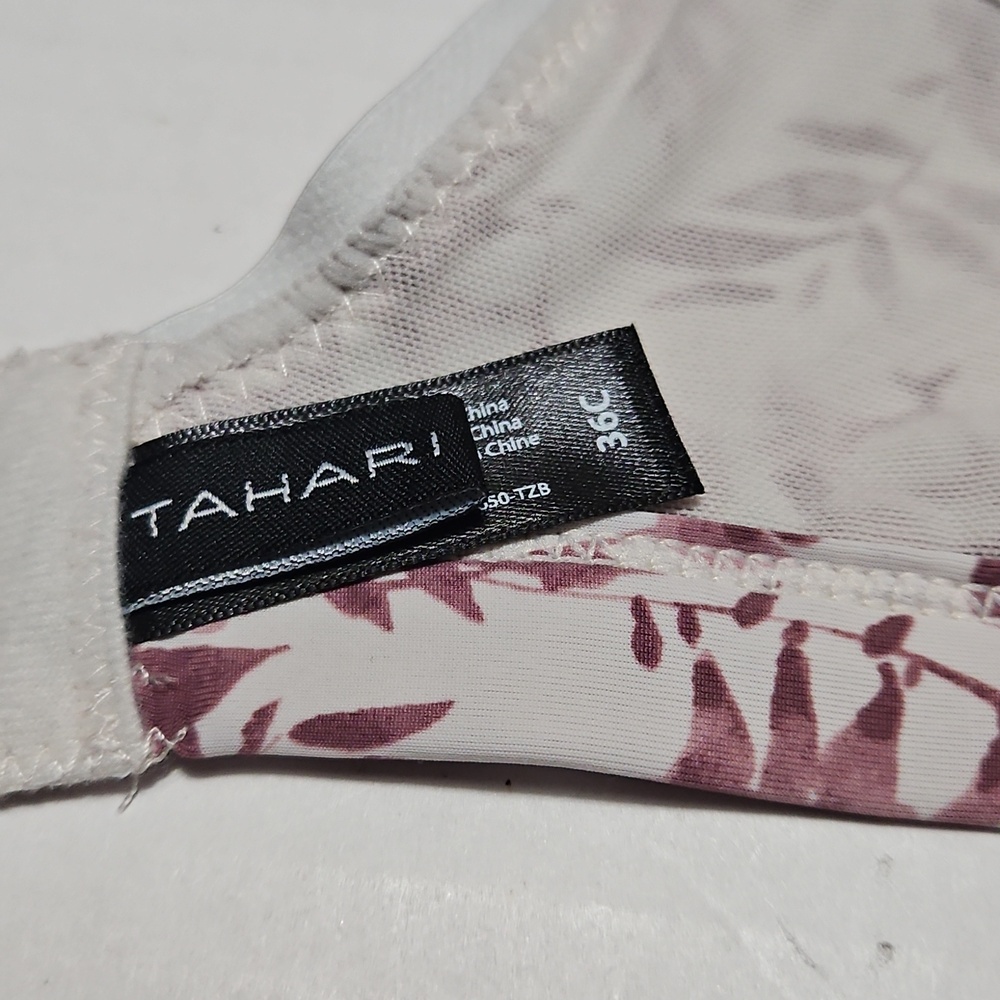 Tahari Mauve Floral Wireless Seamless Bra Size 36C - Picture 5 of 9